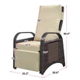 thumbnail image 4 of Outdoor Recliner Chair, Adjustable Backrest Patio Wicker Recliner Lounge Chair with Separate Adjustment Mechanism and Removable Soft Cushion, Ergonomic for Home, khaki, 4 of 8