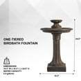 thumbnail image 6 of XBrand 28" BirdBath Water Fountain, 1-Tier, Outdoor, Brown Resin, Auto Shut Off Pump, Decorative Water Fountain, Outdoor Water Feature, Lawn and Garden, 6 of 13