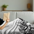 thumbnail image 3 of Abstract Soft Flannel Fleece Blanket, Drawing of Hatched Crystals Gem Like Pattern Monochromatic Illustration, Cozy Plush for Indoor and Outdoor Use, 50" x 70", Charcoal Grey White, by Ambesonne, 3 of 5