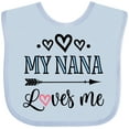 thumbnail image 3 of Inktastic My Nana Grandma Loves Me Girls Girls Baby Bib, 3 of 4