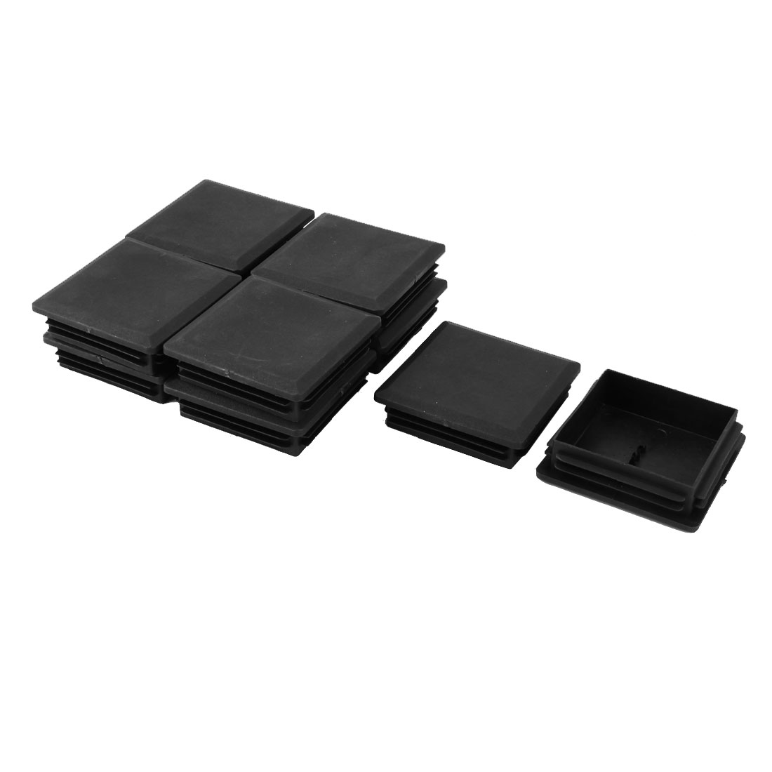 10pcs plastique noir bouchons carrés inserts pour tuyau tube sect RD