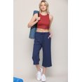 thumbnail image 2 of Made by Johnny Women's Capri Pants Loose Yoga Pants Wide Leg Drawstring Comfy Lounge Pajama Capris Sweatpants with Pockets XXXXL NAVY, 2 of 6