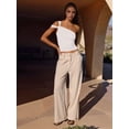 thumbnail image 5 of Women's One Shoulder Asymmetric Strapless Tube Fitted Y2k Tank Going Out Outfit Top White L, 5 of 9
