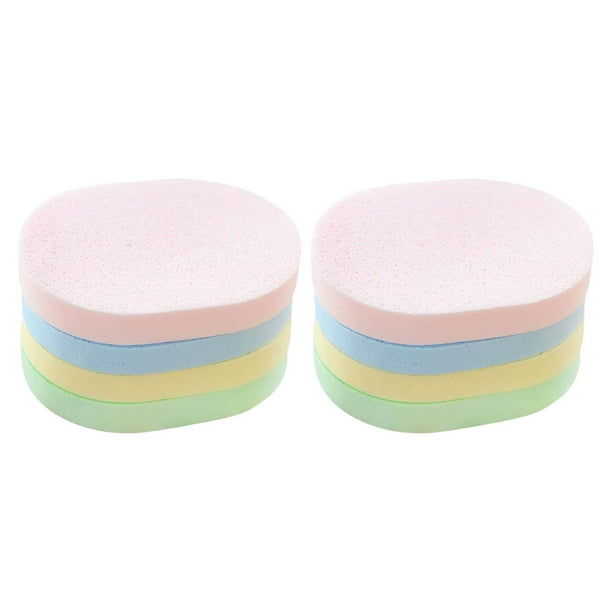 8pcs limpieza facial esponjas eliminación de maquillaje almohadillas de esponja de lavado facial color aleatorio