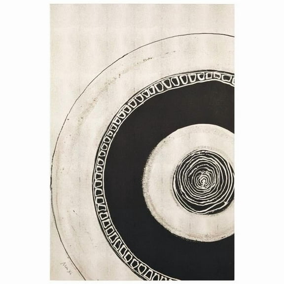 "Ecliptic Focus" Abstract Circle Rendered on Gold Shagreen Wrapped Canvas Wall Art, sized 60"x40"