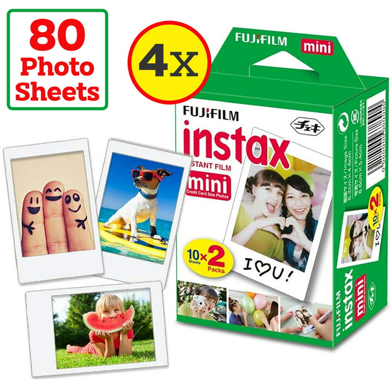 timmerman salaris Evaluatie FujiFilm Instax Mini Camera Film - Polaroid Printer Film - 4 Pack of 20 |  Total - 80 Photo Sheets, Paper Hanging Frames, Corner Stickers| for  FujiFilm Instax Mini 11, 9 and 8 Fuji SP-1, SP-2 - Walmart.com