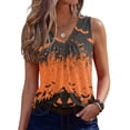 thumbnail image 2 of Bovemsi Workout Tank Tops Woman V Neck Pumpkin Graphic Sleeveless, Halloween Layering Comfort Tops for Women Trendy M, 2 of 5