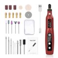 thumbnail image 1 of Portable USB-Rechargeable 5-Speed Lithium Battery Grinder with LED Light - Multi-Functional Tool Kit for Sanding, Grinding, Polishing Solid Wood Furniture - Compact DIY & Carpentry Power Tool (Red), 1 of 5