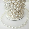 thumbnail image 4 of U8MO 18 Meters Acrylic Flatback Pearl Bead 12mm Chain Garland Trims Wedding Bouquet-Ivory, 4 of 6