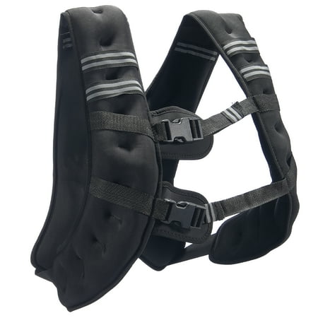 KFFKFF 30 lbs Adjustable Weight Vest with Safety Reflective Stripes, Secure Buckle Closure, Ideal for Men and Women, Enhances Workouts Including Strength Training, Running