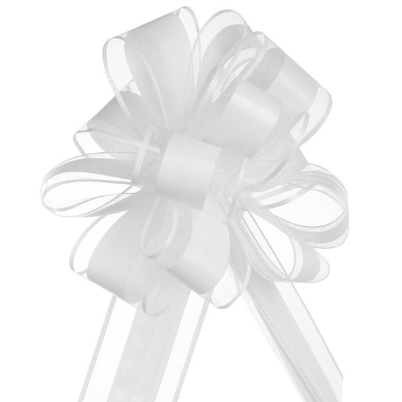 Allgala 12-pc 6 Inch Large Everyday Pull Bows-White-GP92021