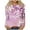 Pink, variant on Darzheoy Womens Tops Printed Fall Versatile Floral Loose Long Sleeve Pullover T-Shirt Solid Color Graphic Hoodless Round Neck Blouses