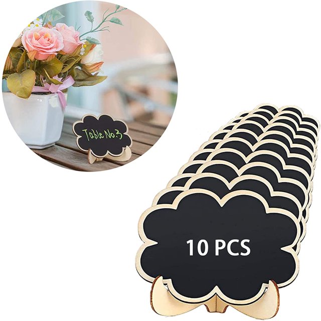 Mini pizarras con soporte Etiquetas de madera Tablero de mensajes Signos Tablero de tiza de madera 20 piezas Pequeñas pizarras pequeñas para escribir para cumpleaños de bodas