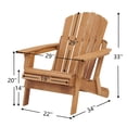 thumbnail image 4 of Outdoor Folding Adirondack Chair with BackRest & SeatBoard,Wood Patio Chair for Garden Backyard Porch,Light Brown, 4 of 7