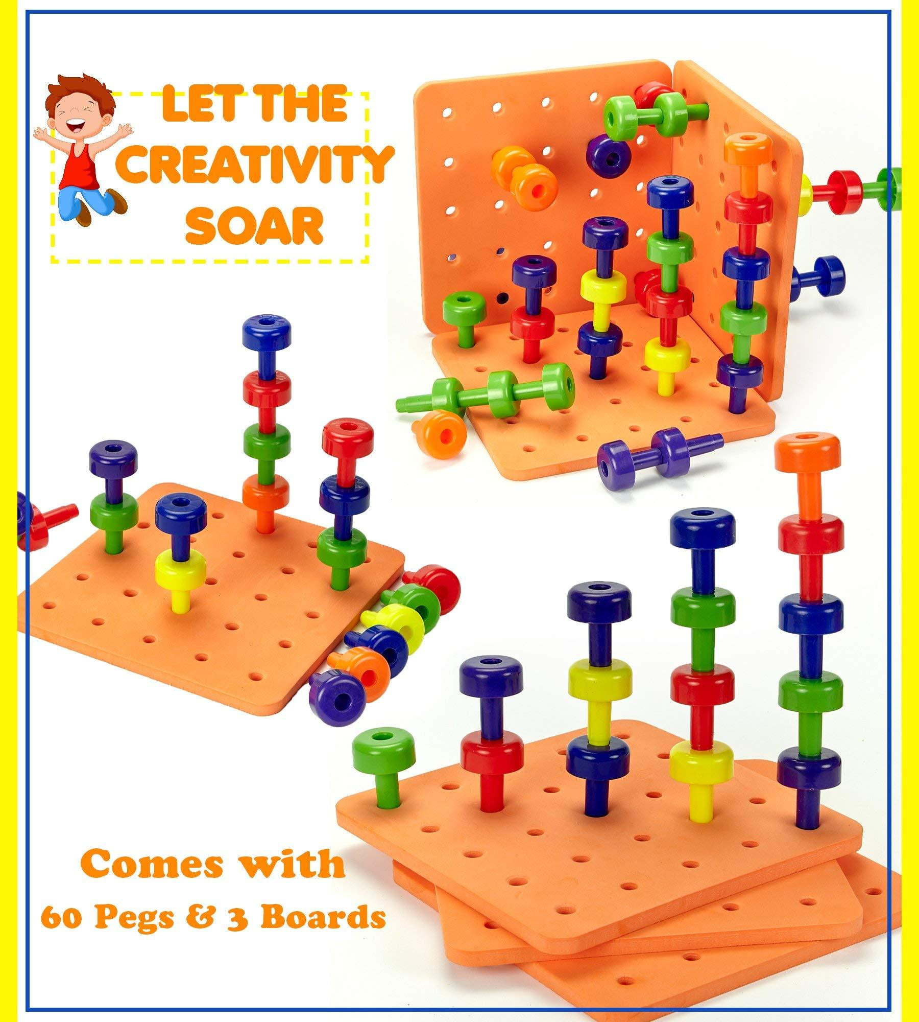 MORECARE Wooden Peg Board with 100 Plastic Pegs - Educational Montessori  Toy at Rs 2500.00, Montessori Toy