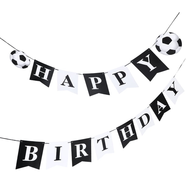 ADDHAT 1Jgo Banner De Cumpleaños Fútbol Multicolor Para De Fiesta Con Duradero Y Fácil Instalación