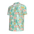thumbnail image 3 of Daiia Elephant and Flowers Pattern Men’s Polo Shirts,Solid Deck Shirt,Classic Fit, Breathable Cotton Polo for Casual and Sport Wear-Medium, 3 of 9