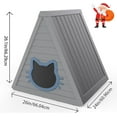 thumbnail image 4 of Cat House for Outdoor Weatherproof Shelter Cats Triangle Moisture and Odor Resistant -Gray, 4 of 7