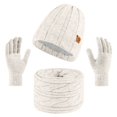 thumbnail image 6 of Wipya Winter Hat Gloves and Scarf Set for Women Fleece Lined Knit Ensemble Cozy Cold Weather Accessories Matching Outfit White, 6 of 6