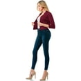 thumbnail image 4 of Cielo Women's 3/4 Sleeve Solid Open Front Cropped Bolero Shurug Light Cardigan, 4 of 5