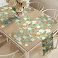 thumbnail image 2 of Ambesonne Floral Table Runner & Placemats, Waterlilies Lotus on Pond, Placemat 4 pcs + Runner 14"x72", Seafoam Multicolor, 2 of 2