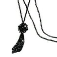 thumbnail image 2 of sunsanly Faux Crystal Necklace Knotted Beaded Long Tassel Shiny All Match Good Gloss Women Long Pendant Sweater Necklace Jewelry Gift, 2 of 8