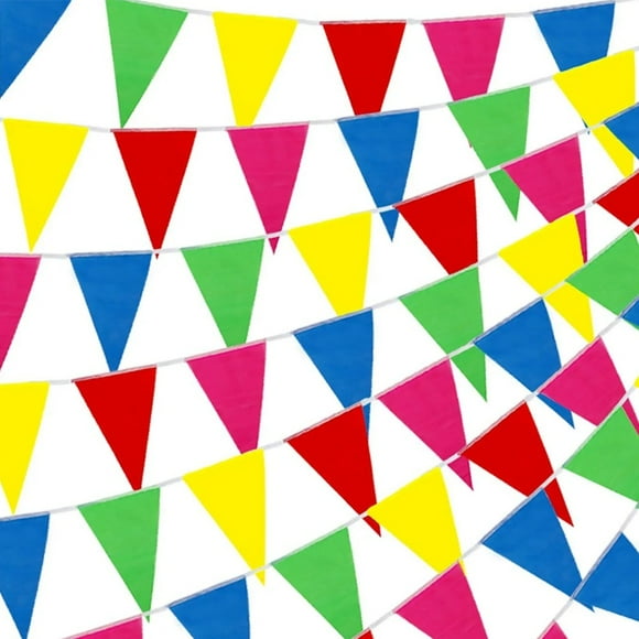 Chendee 150Pcs Colorful Pennant Flags Banner Multicolor Pennant Banner Nylon