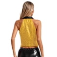 thumbnail image 2 of Zaldita Women's Sequins Blazer Vest Sleeveless Sparkle Jacket Waistcoat Halter Neck Vest for Cocktail Party Gold M, 2 of 7