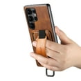 thumbnail image 6 of Feishell Case for Samsung Galaxy S25 Ultra,Shockproof Retro Premium PU Leather Credit Card Pocket Holder Portable Metal Ring Wristhand Strap Kickstand Anti-Scratch Slim Phone Case,Brown, 6 of 9