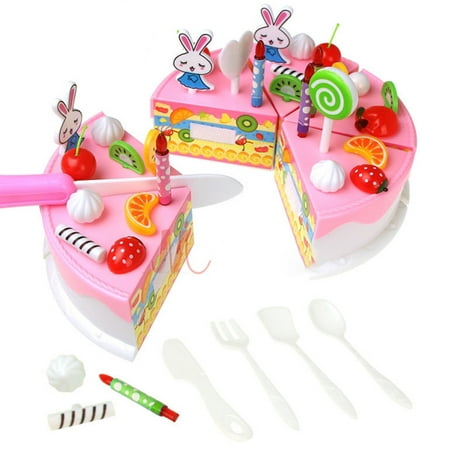 Birthday cake Play Food Set DIY Fruit Christmas Gift Children Kids Food Pretend Play