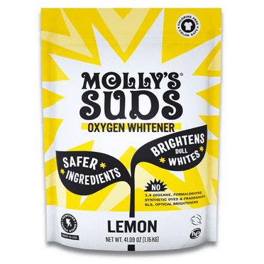 Molly's Suds Oxygen Whitener | Bleach Alternative, Chlorine Free & Color Safe (Lemon - 41.09 oz)