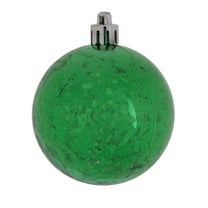 Vickerman 4.75" Christmas Ornament Ball, Green Shiny Mercury Finish Shatterproof Plastic, Holiday Christmas Tree Decoration, 4 Pack