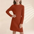 thumbnail image 2 of TBWNWG Girls Slim Fit Bodycon Dress Winter Warm Stretchy Turtleneck Long Sleeve Casual Outfit for Toddlers And Kids With Soft for Daily Wear Holiday Party,Sizes 10-11 Years, 2 of 5