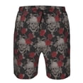 thumbnail image 3 of Balery Skull and Red Roses Traje de Baño Estilo Hawaiano para Hombre, Shorts de Secado Rápido con Bolsillos-Small, 3 of 6
