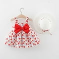 thumbnail image 3 of MEZZALL Baby Girls Kids Dresses Summer Toddler Floral Ruched Sleeveless Dress Sundress, Red, 2-3 Years, 3 of 3
