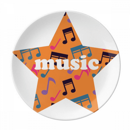 

Colourful Music Notes Orange Plate Decorative Porcelain Salver Tableware Dinner Dish