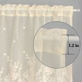 thumbnail image 6 of HOMEIORA 1pc Floral Lace Kitchen Curtain Valance, Flower Valances for Kitchen Bathroom Living Room Window Decor, Rod Pocket Short Curtain, 29" x 24", Beige, 6 of 8