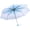 Blue, variant on Transparent Folding Umbrella with Cherry Blossom Pattern, Windproof Compact Rain Umbrella for Women, Manual Open, 36.6 inches / 93 cm, Light Green Color