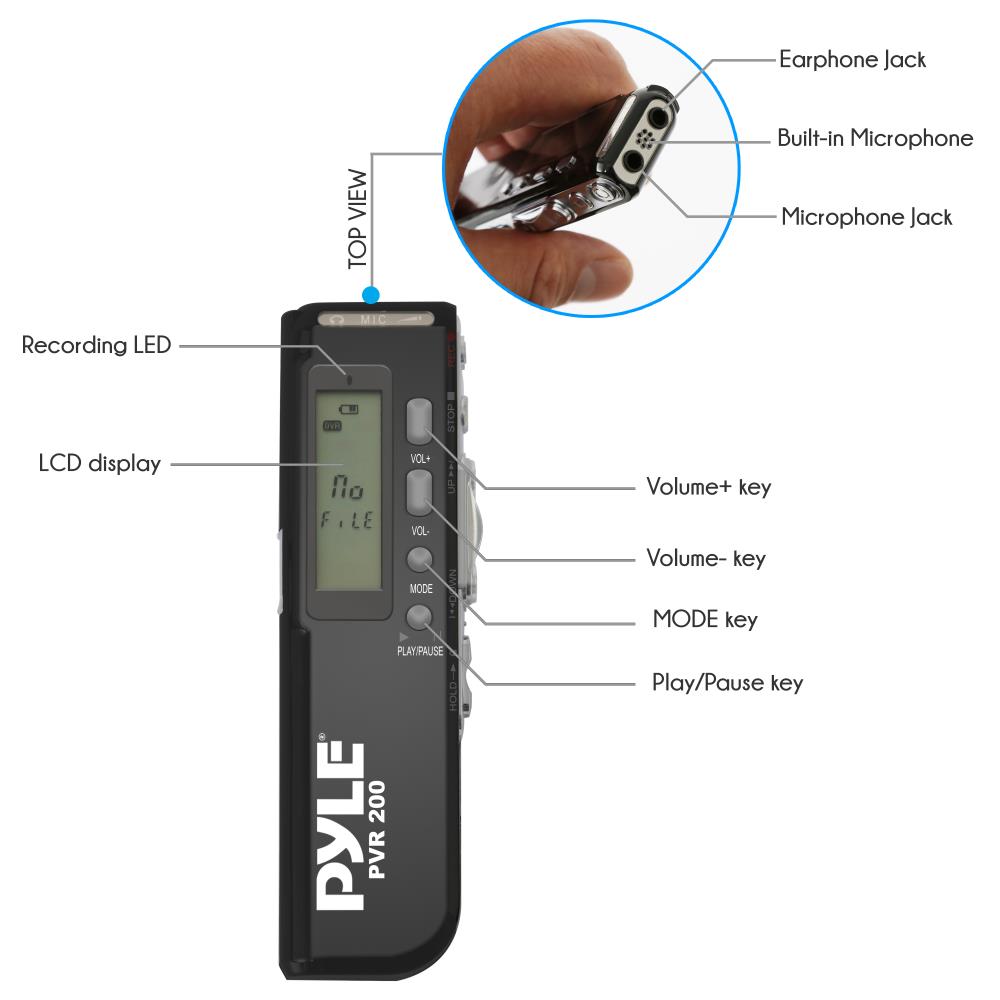 Pyle Home® Digital Voice Recorder With 4gb Built-in Memory - image 3 of 4