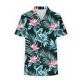 thumbnail image 6 of Hawaiian Shirts for Women Basic Collared Tee Shirt Coconut Palm Hawaii Style Tunic Blouses Button Down Short Sleeve Blouses Summer Beach Shirt Tropical Shirts Loose Flowy Vacation Clothes, 6 of 6
