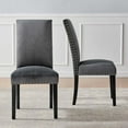 thumbnail image 4 of Modway Parcel Performance Velvet Dining Side Chairs - Set of 2 in Charcoal, 4 of 10