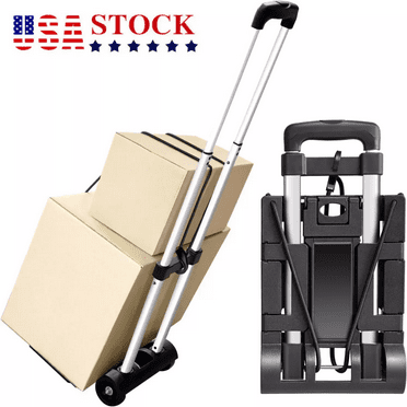 Folding Hand Truck Dolly 70 lbs, Collapsible Portable Cart w/Strap & All-Terrain Wheels