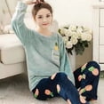 thumbnail image 3 of Conjuntos de Pijamas de franela para Mujer, ropa de dormir con estampado de princesa de dibujos animados, conjunto de terciopelo, ropa de casa Kawaii para niña, Otoño e Invierno, 3 of 4