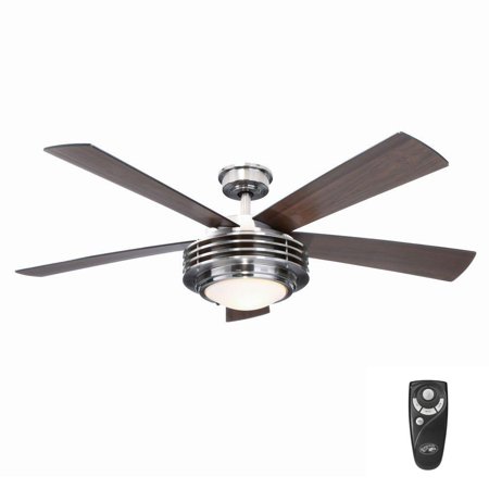 Hampton Bay Mondrian 52 Indoor Brushed Nickel Ceiling Fan W