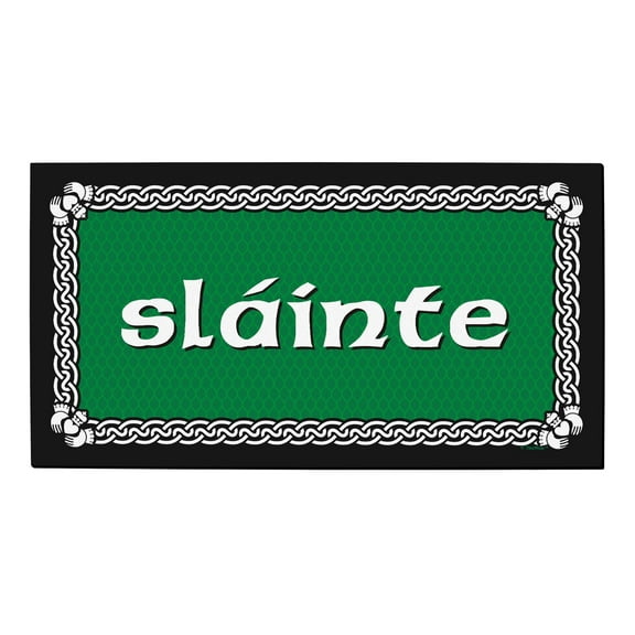 ThisWear St Patricks Day Decorations Slainte Welcome Mat Gaelic Irish Decor for New Homeowners Doormat Green