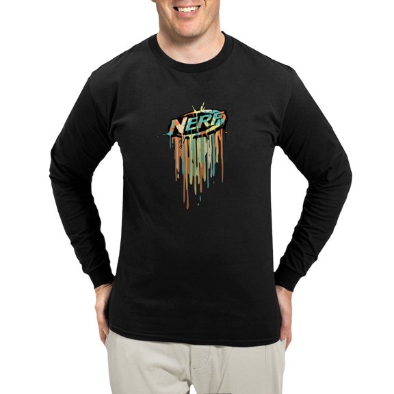 CafePress - Nerf Classic Melted Logo Long Sleeve T Shirt - Long Sleeve Dark T-Shirt