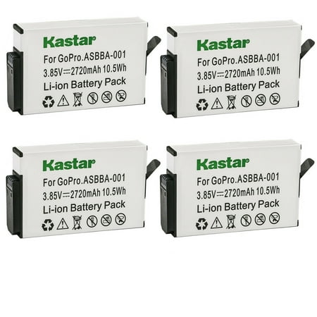 Image of Kastar 4-Pack ASBBA-001 Battery 3.85V 2720mAh Replacement for GoPro Camera ASBBA-001 Fusion Battery GoPro ASBBA-001 Battery Gopro Fusion 360-Degree Action Camera Gopro Fusion VR 360 Camera