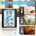 thumbnail image 4 of Geevon Indoor Outdoor Thermometer Wireless with 3 Remote Sensors, Wireless Thermohygrometer with Time, 10 Seconds Backlight, 200ft/60M Range Digital Temperature Humidity Meter, 4 of 8
