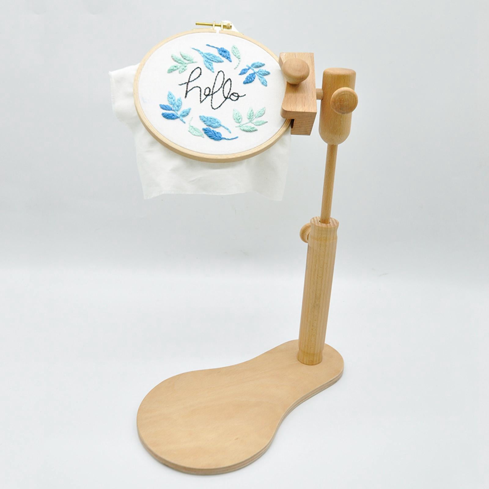 Protable Max 28m Wooden Embroidery Lap Stand Hoop Adjustable Desktop Stand Stitch Rack Frames Adjustable Sewing Needlework Tool