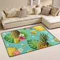 thumbnail image 2 of Pineapple Palm Leaves Floral Flower Doormat Area Rug Runner Floor Mat Carpet Cover Pad for Entrance Way Doorway Dining Living Room Bedroom Office 63x48 inch or 5x4 Feet, 2 of 6